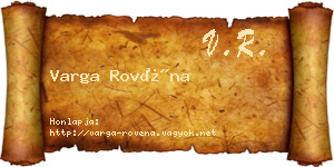 Varga Rovéna névjegykártya